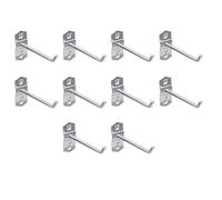 10 ganci per scaffali da supermercato, resistenti, con foro quadrato, ganci in metallo, per supermercati, garage, vendita al dettaglio (100 mm)