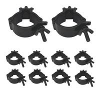 10 Ganci Professionali in Alluminio Nero per Truss 48-52mm - Attacco Rapido per Luci Palco, Eventi e DJ