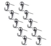 10 ganci resistenti in metallo a spinta in lega di zinco, per montaggio a parete, per quadri e pannelli in legno morbido, facile installazione, gancio da parete