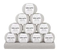 10 Gomitoli 100% Cashmere Lana Gatto Prestige Linea Luxury per lavoro a maglia e uncinetto, 250 gr. 750 mt (Grigio - 12504, 10)