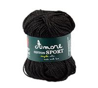 10 Gomitoli Cotone (Nero 41) da 50g, Filati Cotone per Uncinetto e Ferri, Per Maglieria Fai da Te, Filato per Uncinetto e Ferri Made in Italy, BORGO DE’ PAZZI FIRENZE