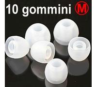 10 GOMMINI RICAMBIO AURICOLARI BLUETOOTH CUFFIE CUFFIA BIANCHI TAGLIA S