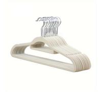 10 grucce in velluto di alta qualità con ganci girevoli a 360°, salvaspazio con barra for cravatta for cappotti, abiti, vestiti(Beige)