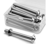 (10 Gruppi) Viti a Testa Cilindrica con Flangia M8 x 80mm e Dadi Set di Viti in Acciaio Inossidabile 304