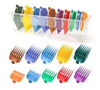 10 guardie tagliacapelli professionali per la maggior parte dei tagliacapelli Wahl con organizzatore, pettini di ricambio codificati a colori - 1/40,6 cm a 2,5 cm
