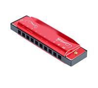 10 Hole 20 Tune Harmonica, C Key Professional Standard Buth Organ Music Strumenti con Case for Kid Beginner (Rosso)