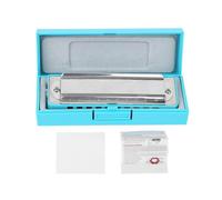 10?Hole Harmonica Blues Bb Key Harp Wind Musical Instrument Beginner Practice AM?20DBlue