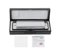 10?Hole Harmonica Blues C Key Harp Wind Musical Instrument Beginner Practice AM?20DBlack