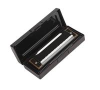 10 Holes Harp Harmonica With Case Brass Stainless Steel Harmonica Studenti armonica (Color : Black)