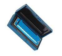 10 Holes Harp Harmonica With Case Brass Stainless Steel Harmonica Studenti armonica (Color : Blue)