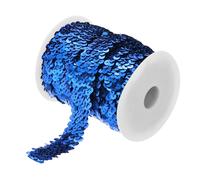 10 iarde 1,2" elastico paillettes striscia 3 file paillettes piatte blu