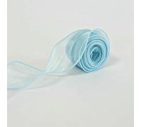 10 iarde/rotolo di nastro di seta chiffon organza raso per fai da te artigianato confezionamento decorazione bouquet da sposa ghirlande forniture per cucito-blu-taglia unica