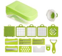 10-in-1 verdure tritatutto cibo affettatrice Dicer insalata verde | Questa affettatrice manuale protegge le mani con una sicurezza sicura mentre taglia rapidamente gli ingredienti freschi
