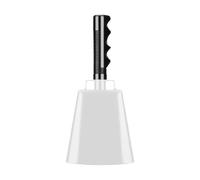 10 Inch Cowbell Noise Makers Percussion Musical Instrument Iron Decorations School Hand Bells With Handle(White)