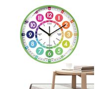 10 Inch Kids Telling Time Wall Clock, Silent Learning Clock for Classroom | 10 Inch Educational Wall Clock with 1-60 Scale, Silent Non-Ticking Battery Movement for Bedroom, Study & Classroom