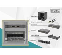 10 inch network bundle, including 6U cabinet, black shelf, PDU, 8-port switch, CAT 6 patch panel