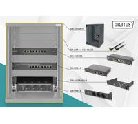 10 inch network bundle, including 9U cabinet, black shelf, PDU, 8-port switch, CAT 6 patch panel