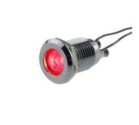 10 indicatori LED in metallo impermeabili da 12 mm, 3/6/12 V/24/110/230 V, rosso, verde, blu, giallo e bianco(Rot,12MM-12-24V)