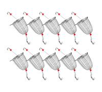 10 Inossidabile Alimentatore Inossidabile Esche A Gabbia da Pesca per Paniere Trappola per Alimentatore A Gabbia Esca Cestino Attrezzatura da Pesca Esterna Essenziale Essenziale