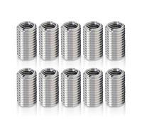 10 inserti filettati, 15 mm, M8 su M6, dado di riduzione in acciaio inox, filettatura M8, inserto filettato per m6, adattatore filettato, manicotto filettato, presa filettata m8 m6, set di riparazione