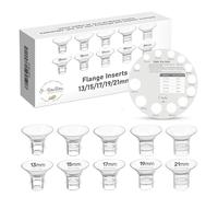 10 inserti flangiati BPA Free 13/15/17/19/21mm - Compatibile con lo scudo flangiato da 24mm Momcozy S9/S12 Pro M5 /Nullie/KISSBOBO/Medela/Philips/Bellababy- Con scheda di misurazione per capezzoli