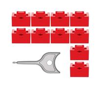 10 inserti RJ45 con serratura e chiave, spina di rete antipolvere, migliora la protezione della sicurezza dei dati per switch, router, rosso