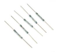 10 interruttori a induzione magnetica, tipo Reed normalmente aperto 2 x 14 mm, lunghezza 44 7 mm, adatto per progetti IoT, carico 10 W (piede argento - tubo verde)