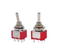 10 interruttori a levetta da 6 mm, unipolare, doppio contatto, cappuccio impermeabile ON-OF-ON 6A(3Pin ON-OFF-ON)