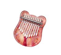 10 Keys Kalimba Cute Mini Musical Keyboard Transparent Cherry Blossoms Kalimbas Professional Fingers Piano Thumb Piano(Red)