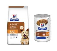 10 kg / 12 kg Hill's Prescription Diet Crocchette + 3 x Hill's Prescription Diet cibo umido gratis! - 12 kg Diet k/d Kidney Care + 3 x 350 g k/d Kidney Care umido