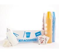10 Kit Accessori Caffe da 150 Plastica - 1500 Bustine Zucchero Bianco - 1500 palettine incartate e 1500 bicchierini di Plastica a cono da 75 ml - 10 kit di servizio caffè da 150 -