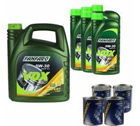 10 L fanfaro olio motore Vdx 5W30 Api Sn / Cf Expert Line 4xMANNOL Flush Dottore
