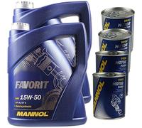 10 l olio motore MANNOL Favorit 15W-50 2 x motore Doctor+Motor Flush
