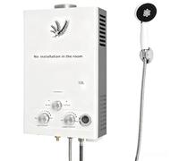 10 L Scaldacqua a Gas GPL 20 KW, Scaldabagno Istantaneo Propano e Butano, 10L/min, Testa Doccia, Portatile Scaldacqua per Campeggio, Camper e uso Domestico