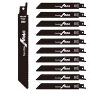 10 lame bimetalliche per il taglio di metalli, 150 mm, 14TPI per tubi metallici, lame per sega a sciabola per tubi metallici, taglio rapido, universali per seghe da ricetta Bosch, Makita, Dewalt