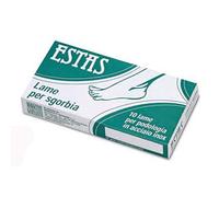 10 LAME BISTURI ESTAS PER SGORBIA MANICO A VITE ACCIAIO INOX PEDICURE ESTETICA (N° 15)