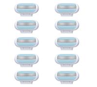 10 lame di ricambio compatibili con rasoio Gillette Venus Extra Smooth da donna, lama a 3 strati e testa girevole, ricariche per rasoi Venus Scorrimento senza sforzo, facili da sostituire (blu)