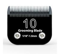 10# Lame di ricambio per tosatrice per animali domestici, lama staccabile compatibile con tagliacapelli Andis/wahl/Oster, 10 lame da 1,5 mm, in ceramica e acciaio inossidabile, nero, confezione da 10
