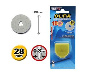 10 Lame OLFA RB28 per taglierina circolare RTY-1/G tessuti pellami made in Japan
