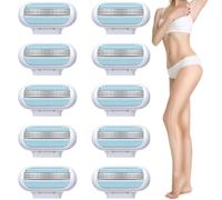 10 lame per rasoio Gillette Venus compatibili con le donne, lama a 3 strati e testa girevole, ricariche scorrevoli senza sforzo, facili da sostituire (blu)