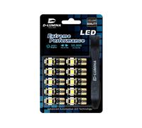 10 Lampada Led T10 W5W Canbus 12V 5 SMD 5050 Bianco Freddo 6000K + Leva