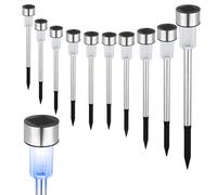 10 Lampade Giardino Ricarica Solare Paletti Solari LED Luce RGB Cambio Colore