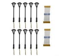 10 Lampade LED per Modellismo Metalliche con Resistenze 12V Luce Bianca Calda Altezza 3,5cm per Diorami Ferrovie