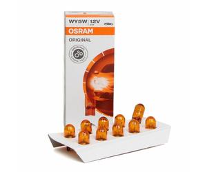 10 LAMPADE OSRAM 2827 12V 5W TUTTO VETRO ARANCIO