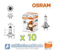 10 LAMPADE OSRAM H7 CLASSIC ORIGINAL LINE 64210 10 pezzi