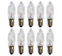 10 lampadine di ricambio E10 34 V CA 3 W luce bianca calda con bulbo a forma