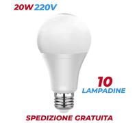 10 Lampadine Lampada 20W sfera LED attacco E 27 luce Fredda 6500K Promo Pack X10 [EEK: A++]