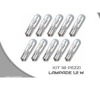 10 LAMPADINE LAMPADE LUCI QUADRO CRUSCOTTO SPIE STRUMENTI AUTO 12V 1,2 W