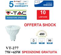 X10 LAMPADINA LED GU10 7W FARETTO SPOTLIGHT CHIP SAMSUNG 38° - SKU 165 / 166 / 1