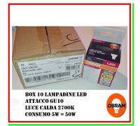 10 lampadine OSRAM led GU10 luce calda 2700k 5w 220v lampada faretto incasso